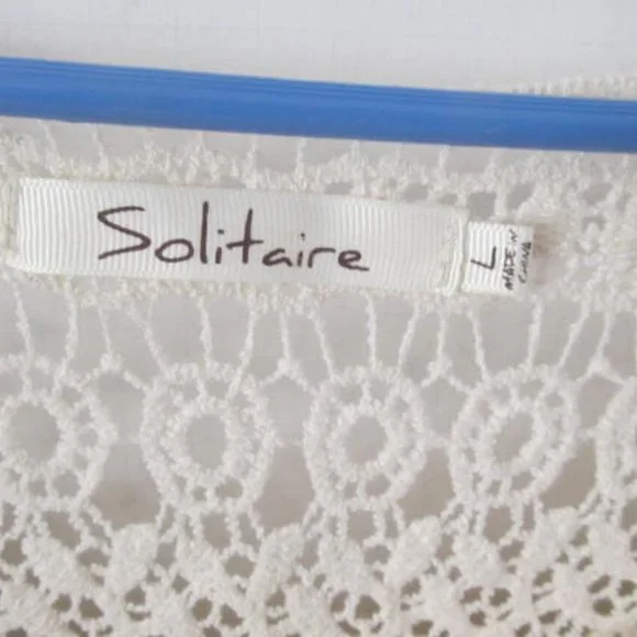 SOLD 2 pc Beautiful Boho Lace Dress Fringe Bottom Dresses Ivory lace bohemian - Picture 3 of 6